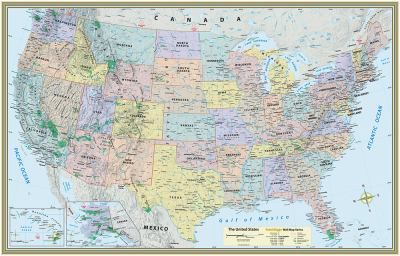 US MAP POSTER LAMINATED UPDATE
